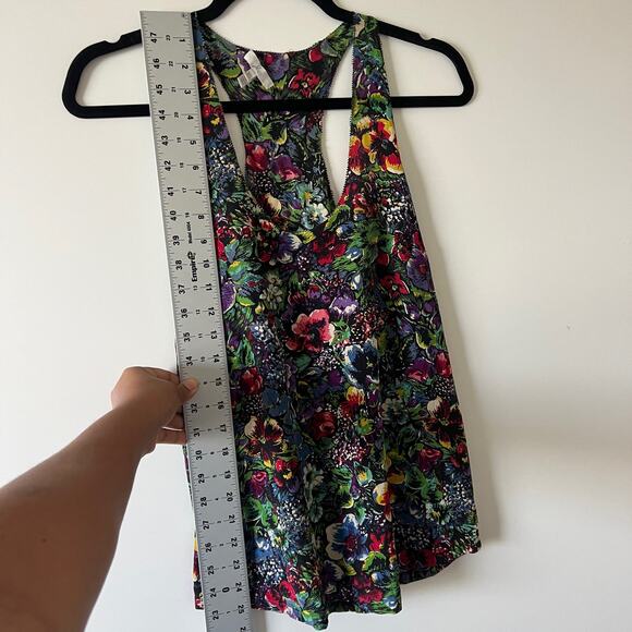 Joie Rainbow Floral Flowy Silk Tank Top Womens XS Hippie Boho Psychedelic - Picture 10 of 14